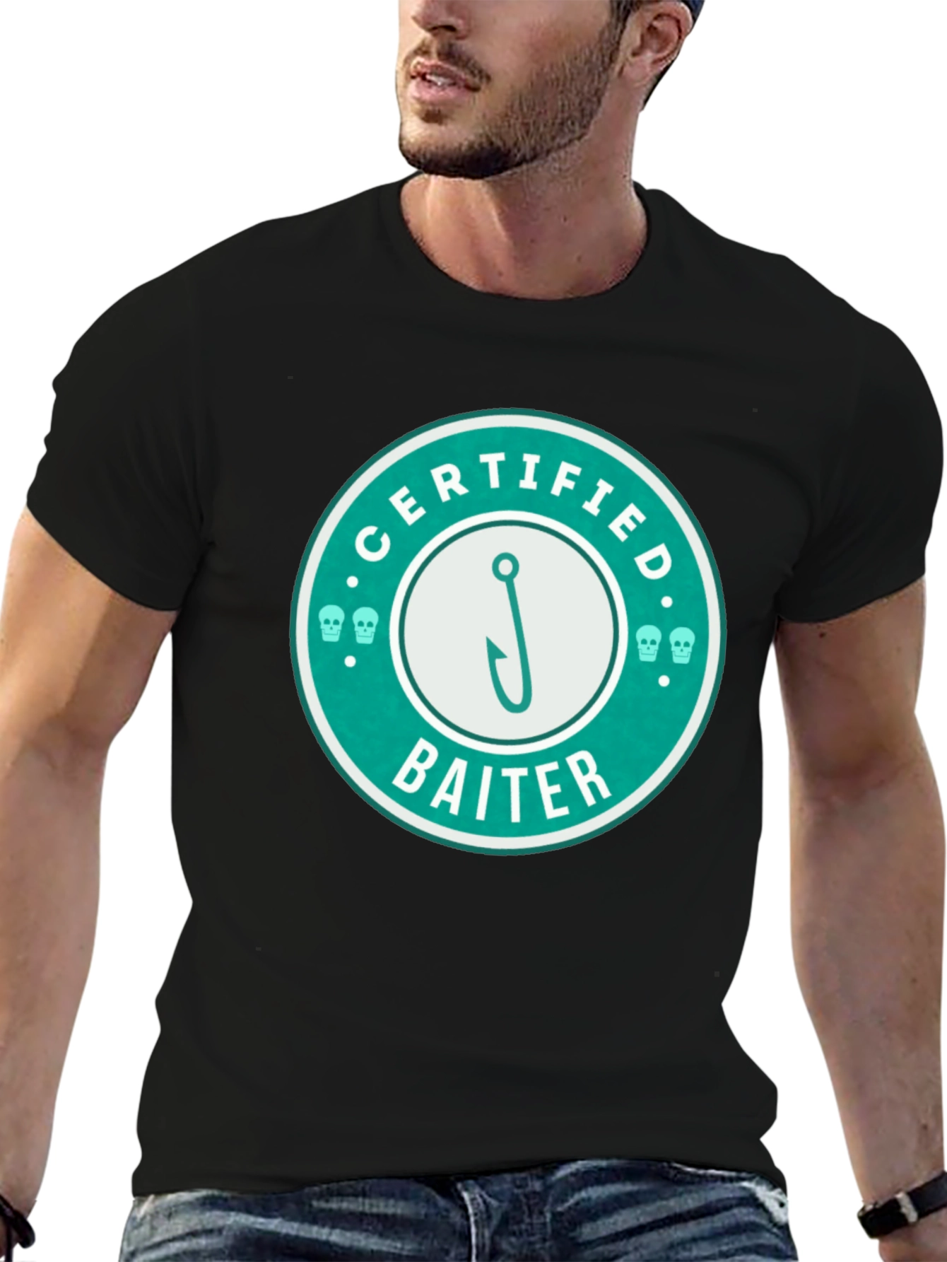 Certified Baiter Graphic Tee - Fishing Humor T-Shirt