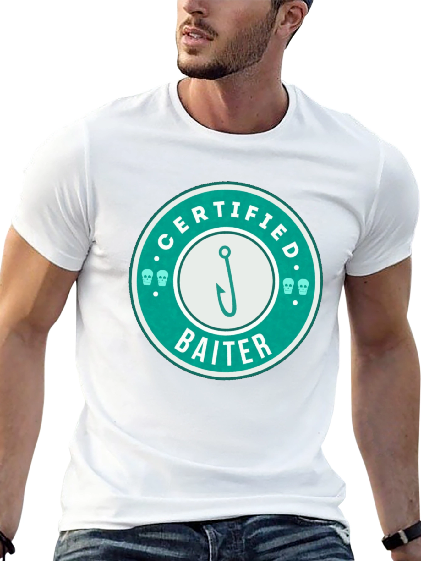 Certified Baiter Graphic Tee - Fishing Humor T-Shirt
