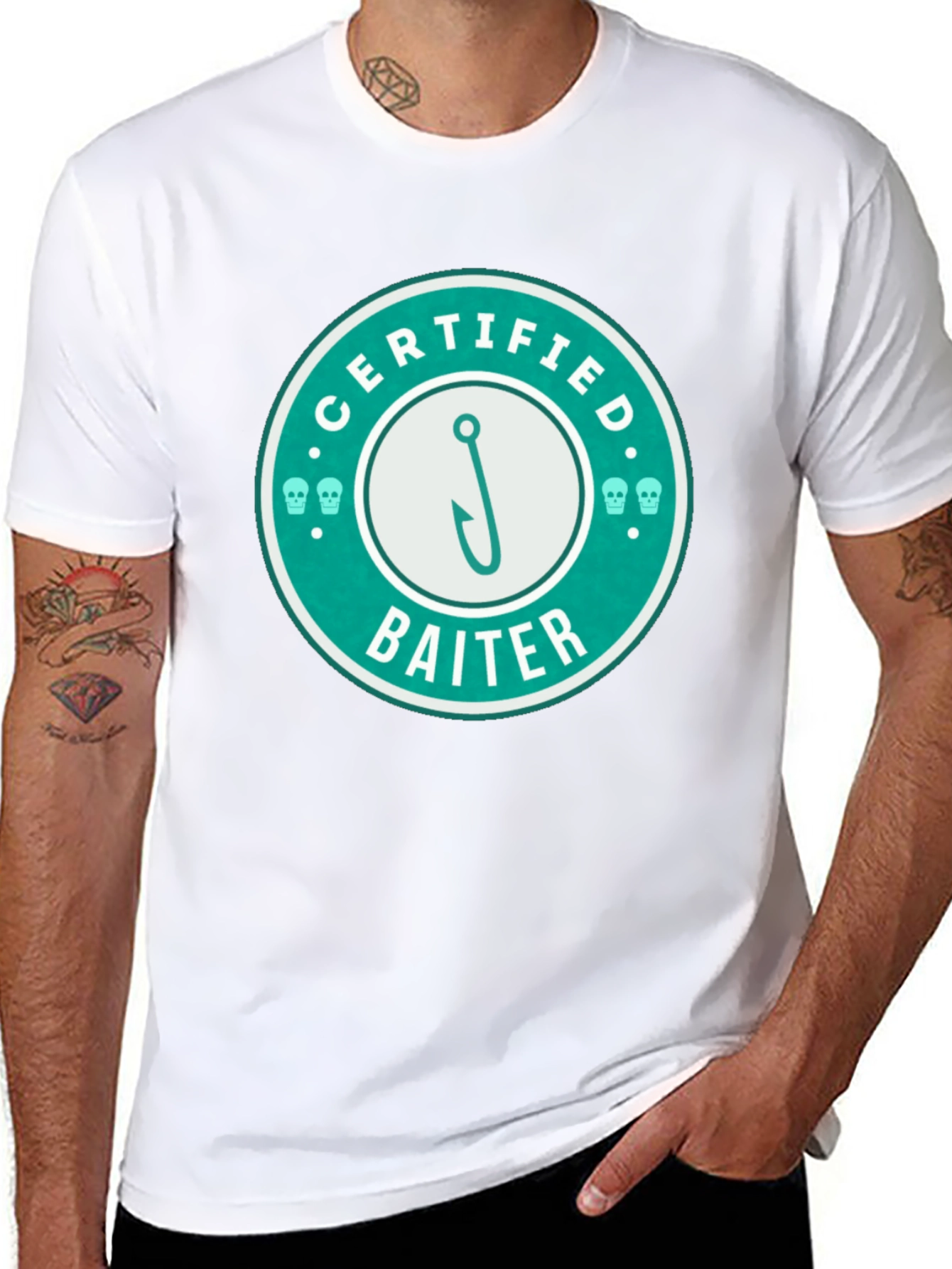 Certified Baiter Graphic Tee - Fishing Humor T-Shirt