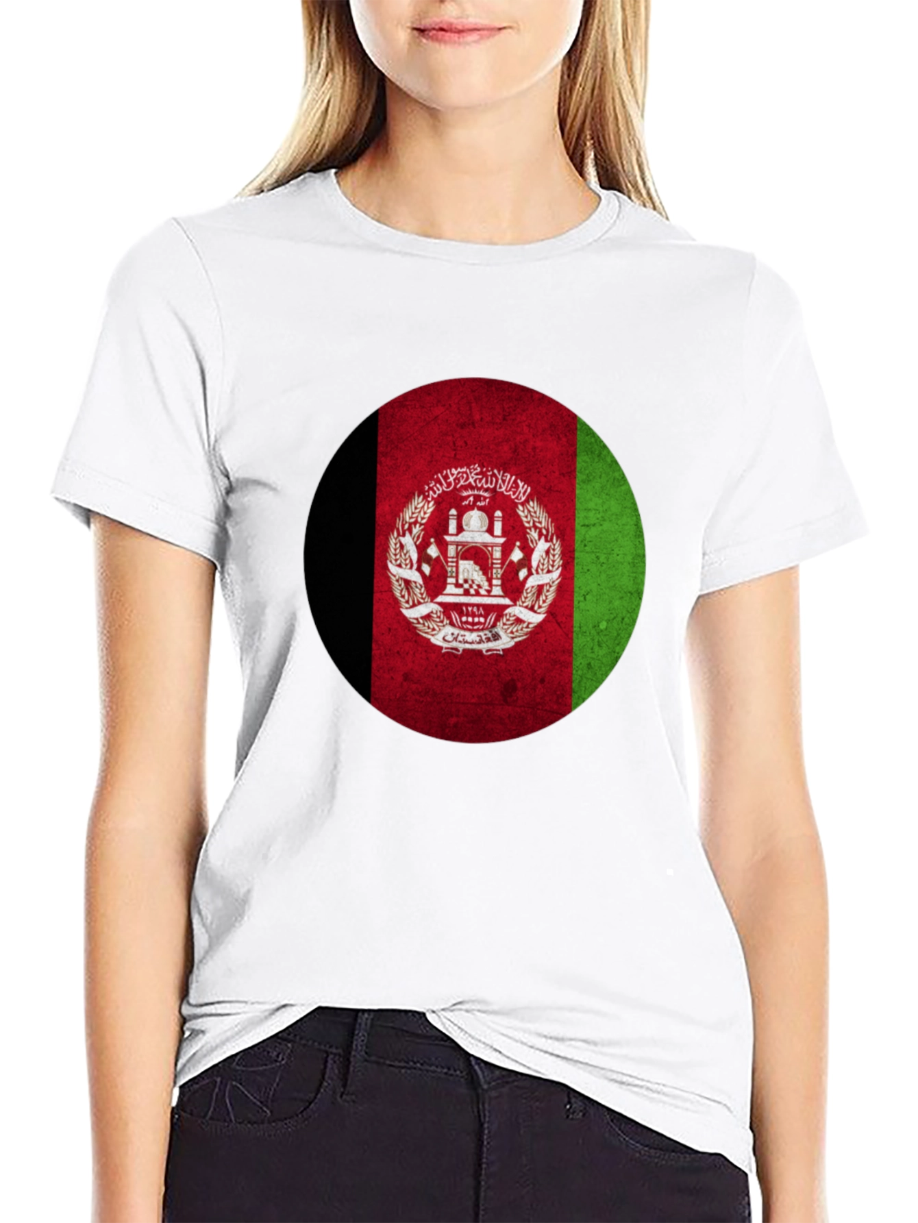 Afghanistan Flag T-Shirt - Round Design