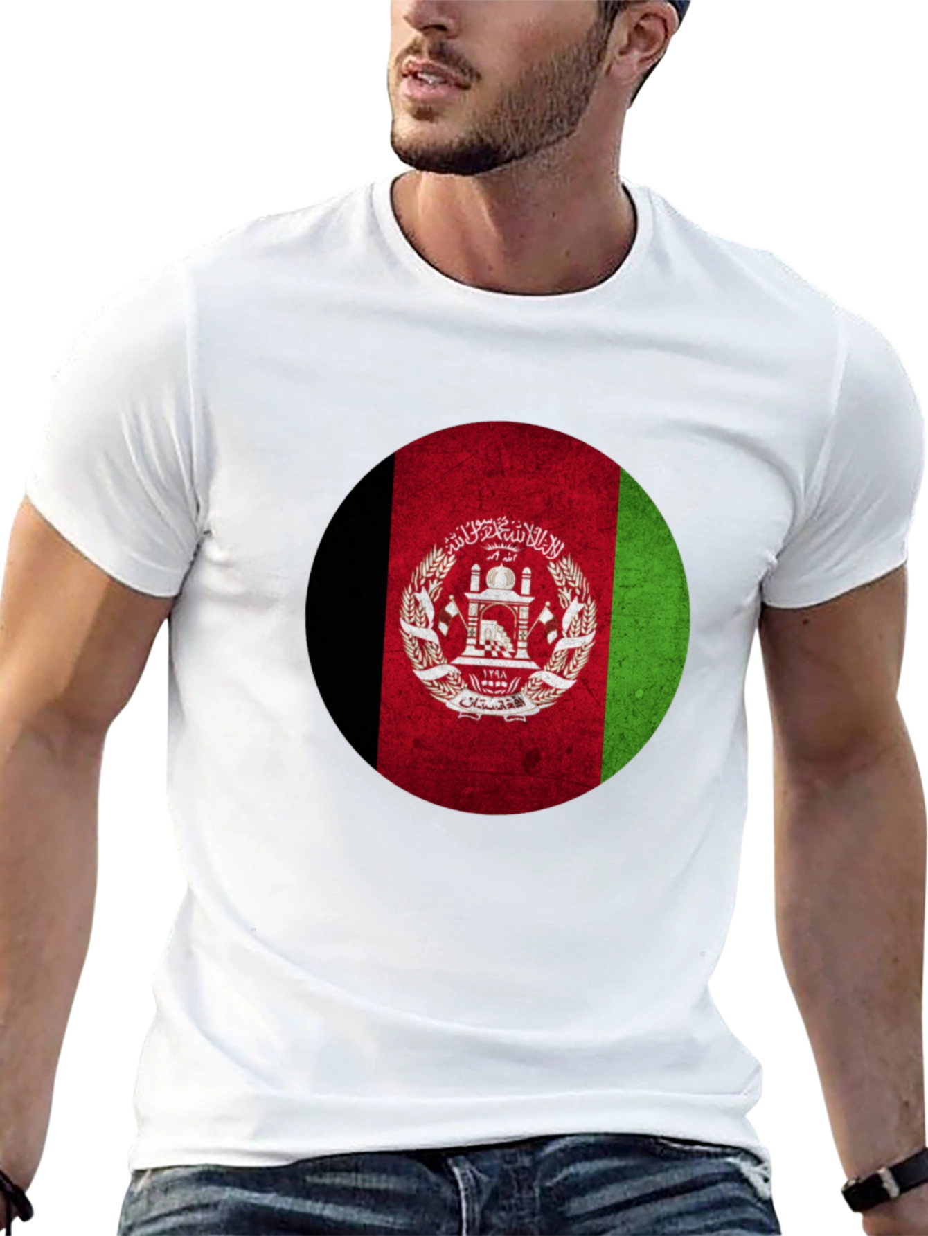 Afghanistan Flag T-Shirt - Round Design