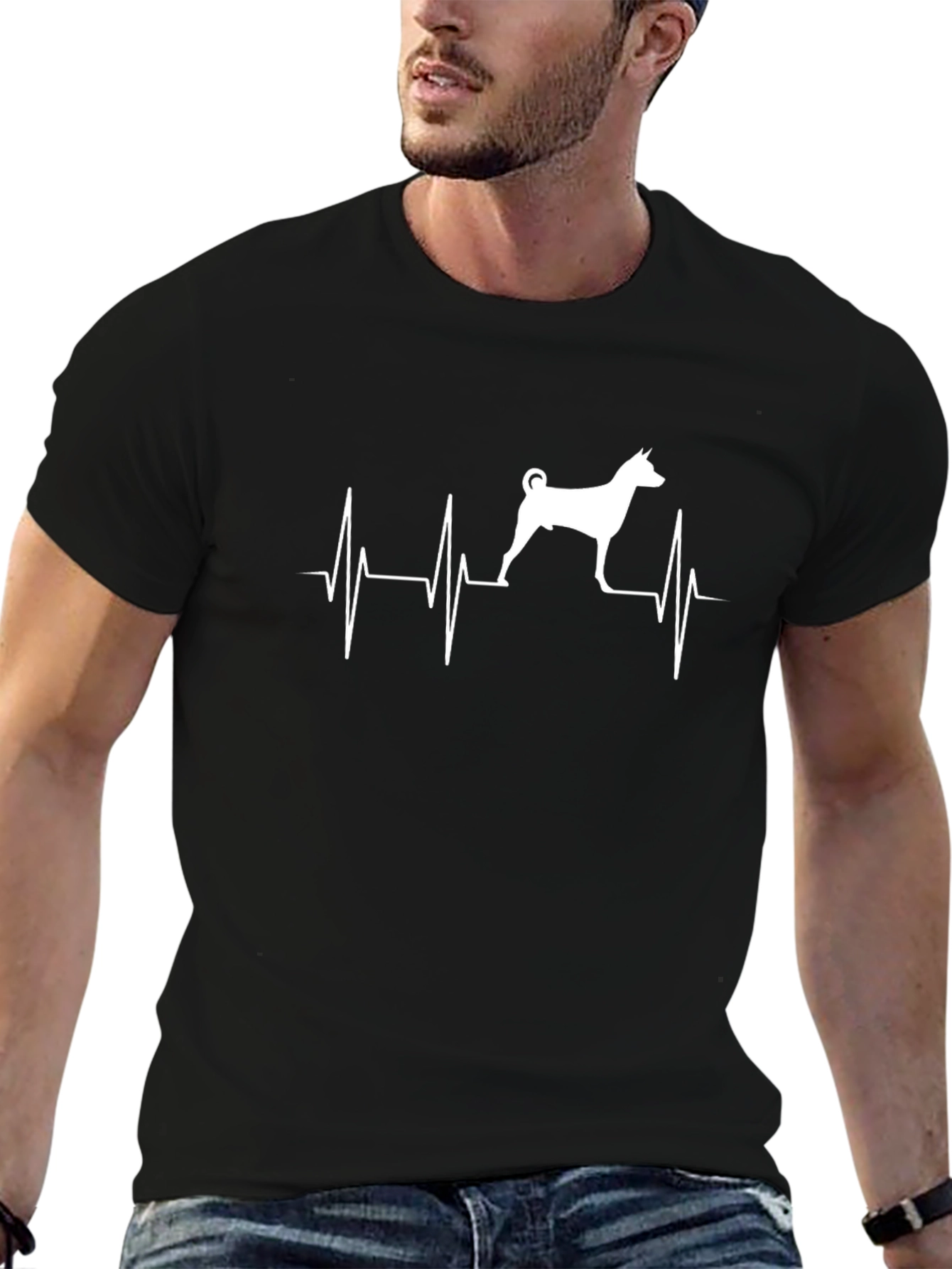Dog Heartbeat Graphic Tee - Mens Casual T-Shirt