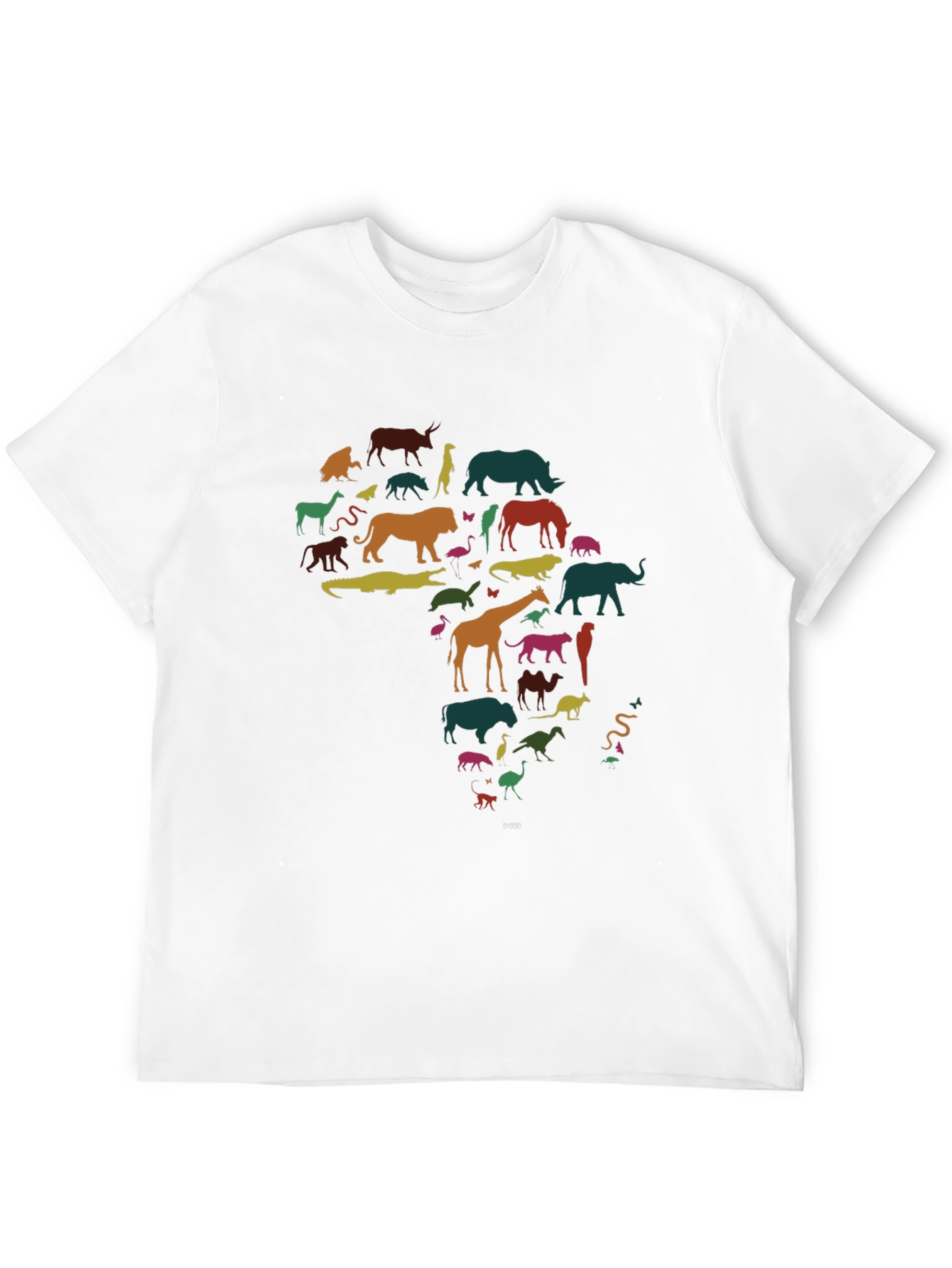 Africa Animal Silhouette Graphic T-Shirt - Black
