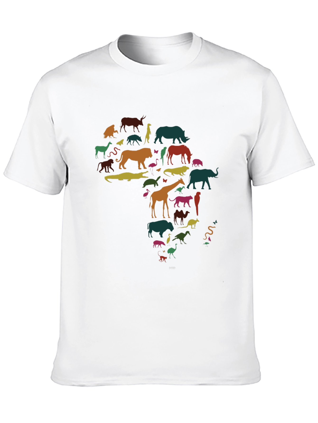 Africa Animal Silhouette Graphic T-Shirt - Black