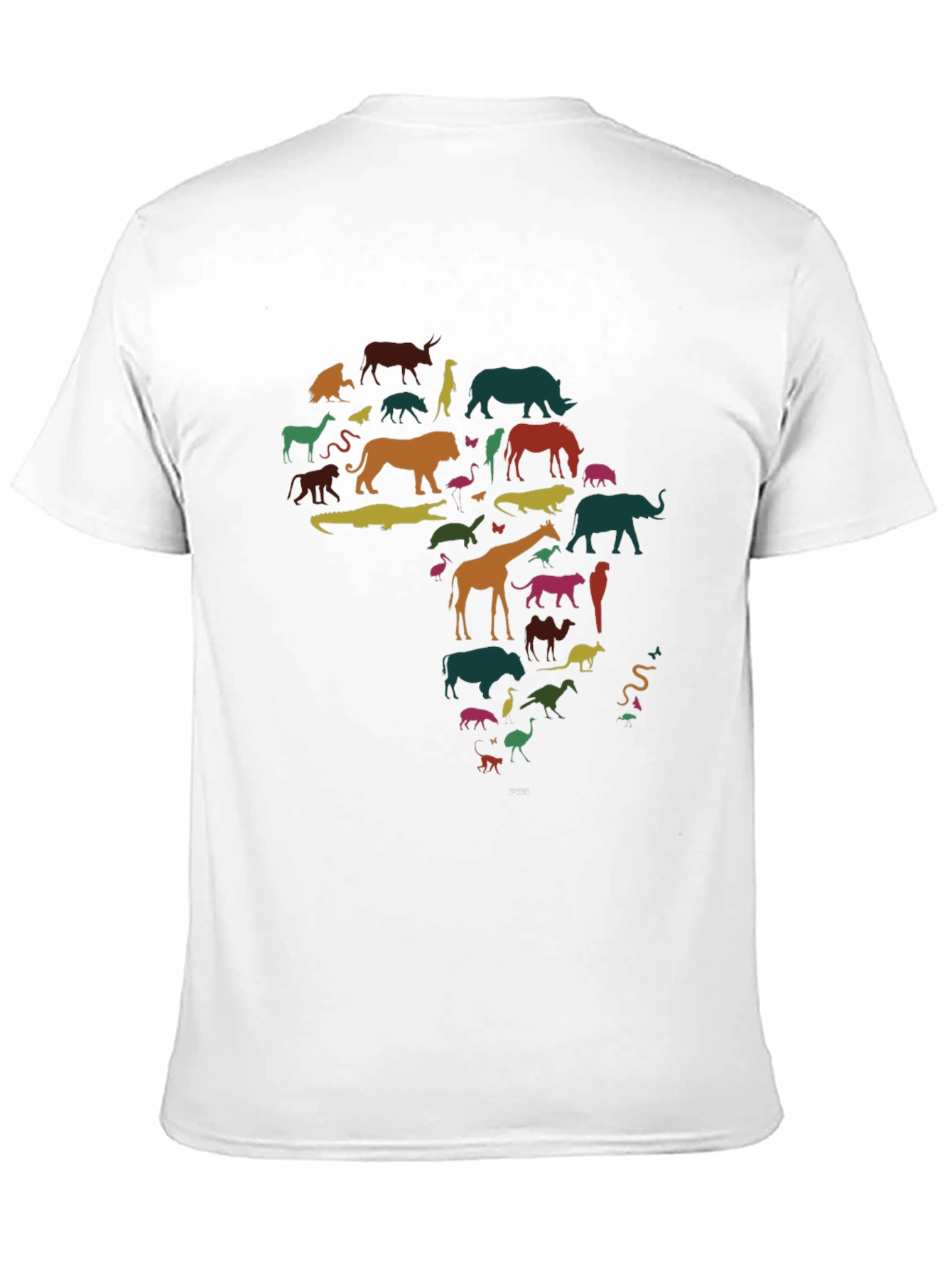 Africa Animal Silhouette Graphic T-Shirt - Black