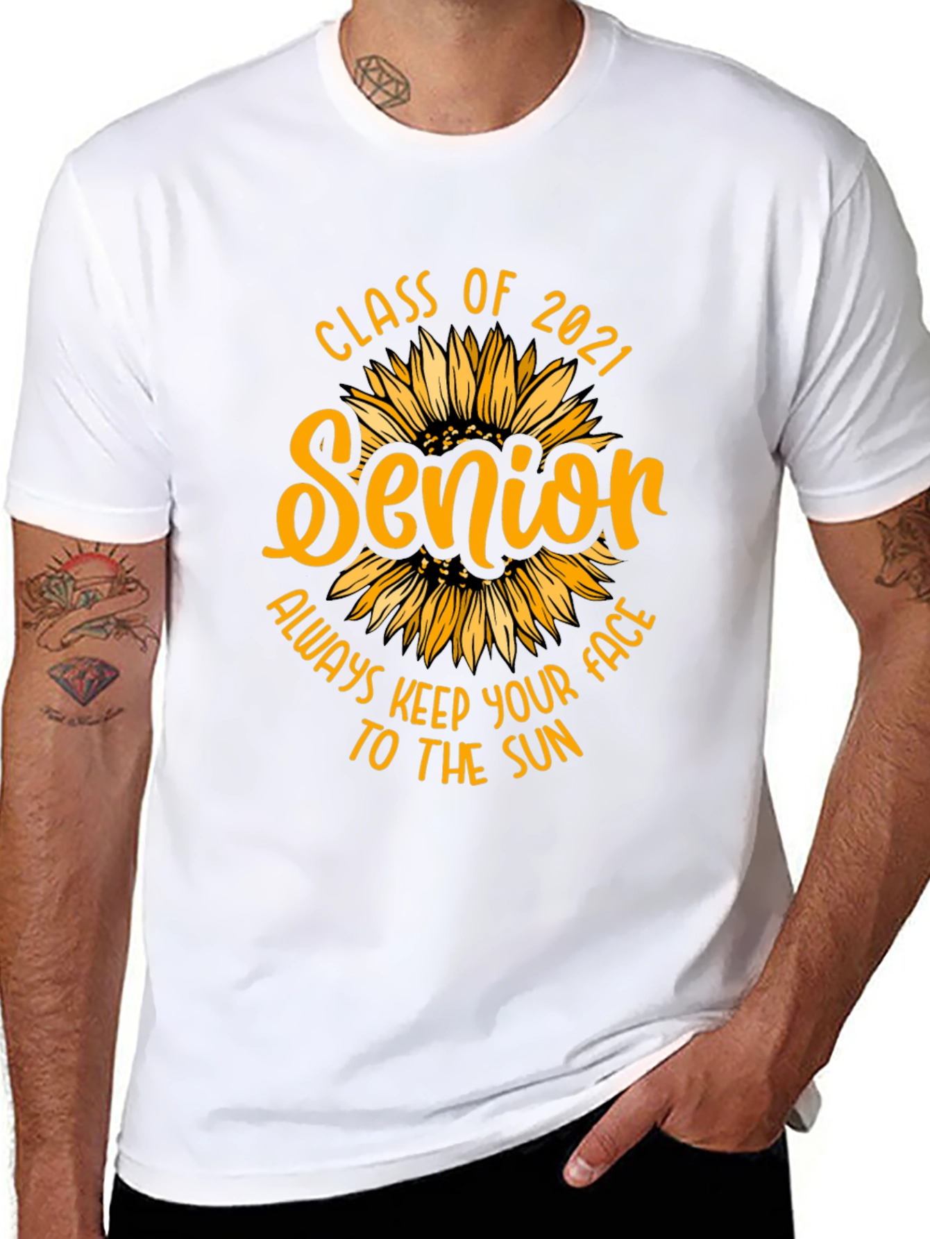 Senior 2021 Sunflower Graphic T-Shirt