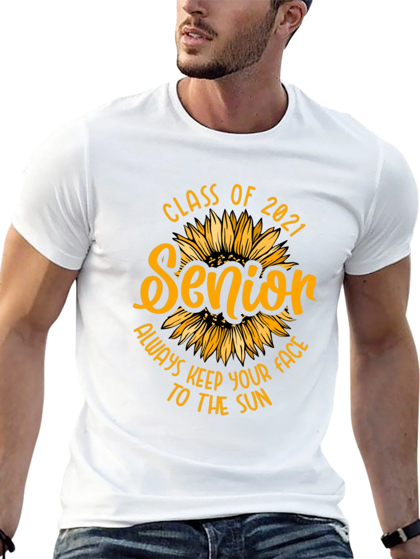 Senior 2021 Sunflower Graphic T-Shirt