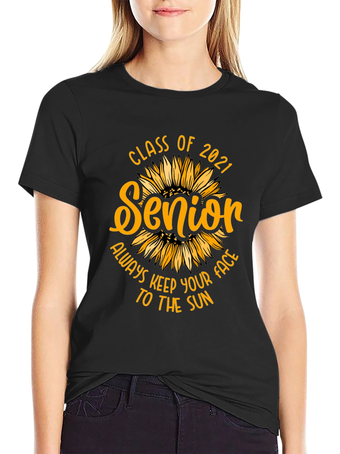 Senior 2021 Sunflower Graphic T-Shirt