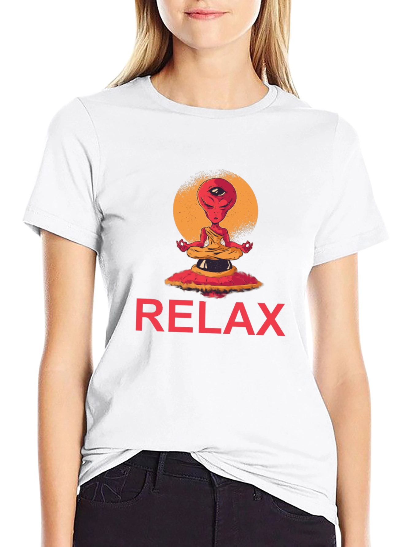 Relax Alien Meditation Graphic Tee