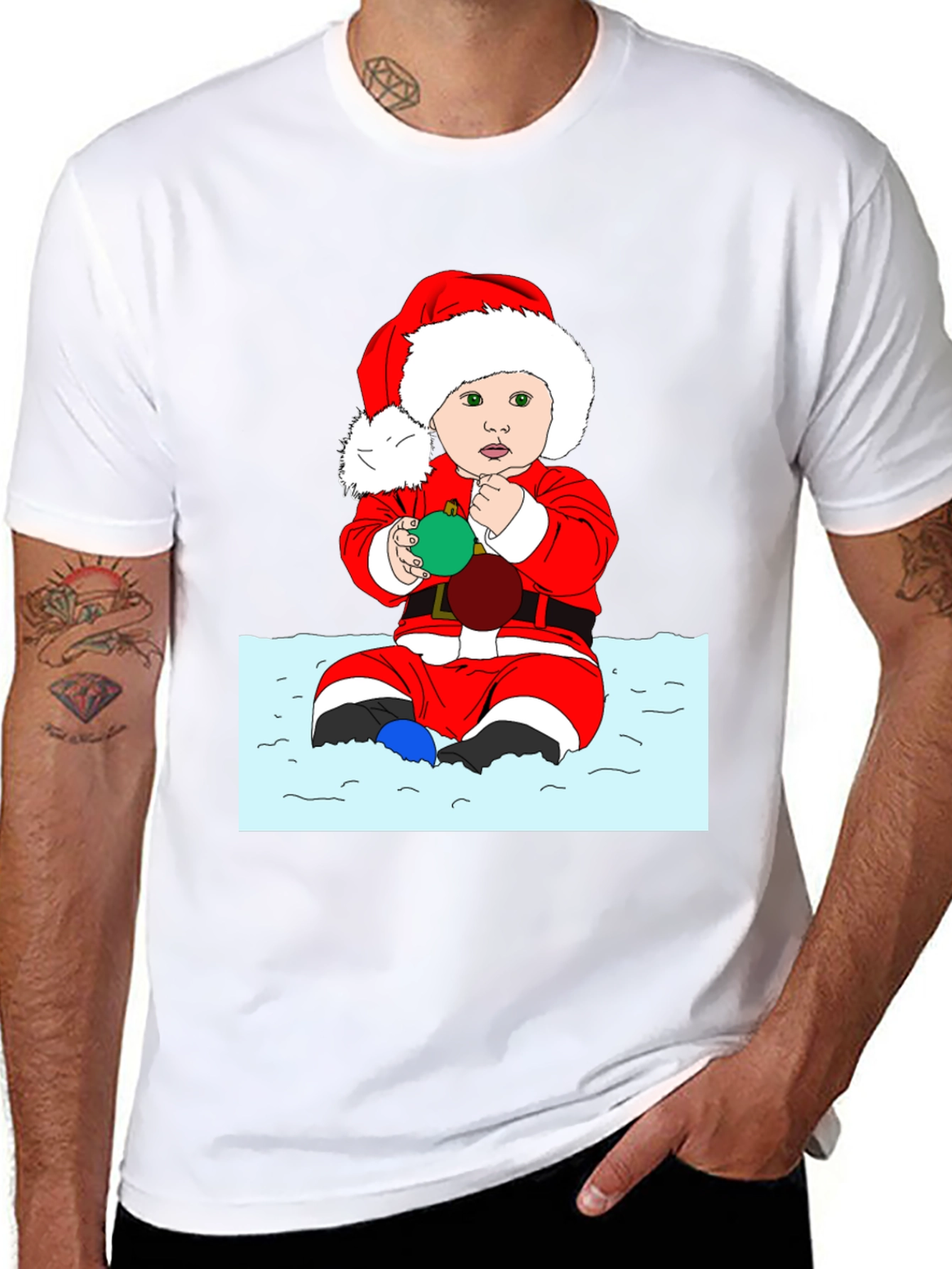 Festive Baby Santa Graphic Tee