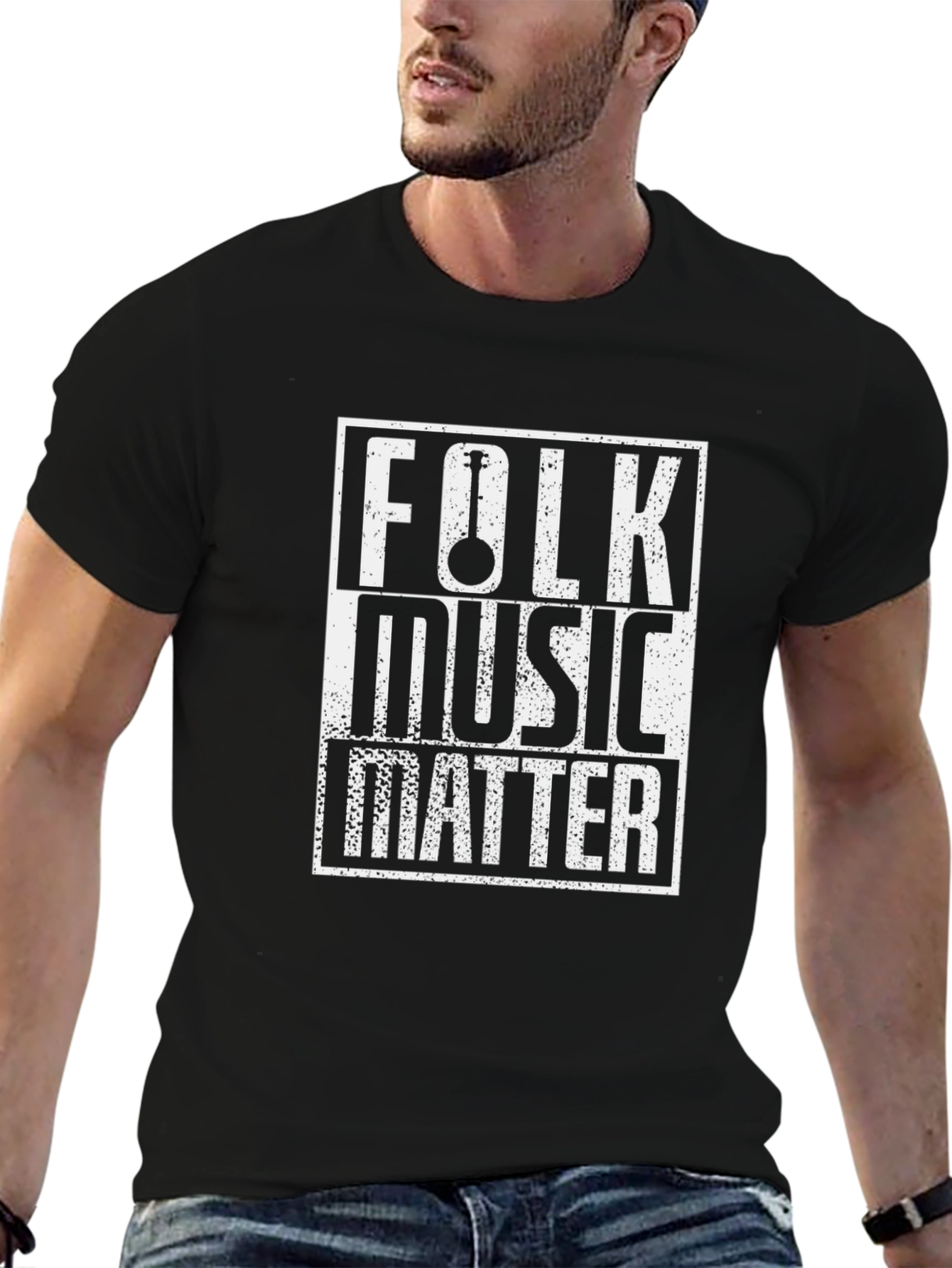 Folk Music Matter T-Shirt - Black Graphic Tee