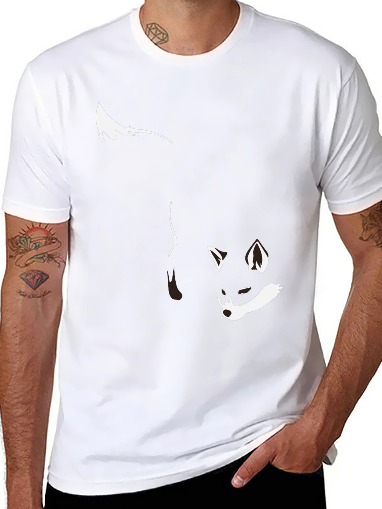 Black Fox Graphic Tee - Stylish Mens T-Shirt