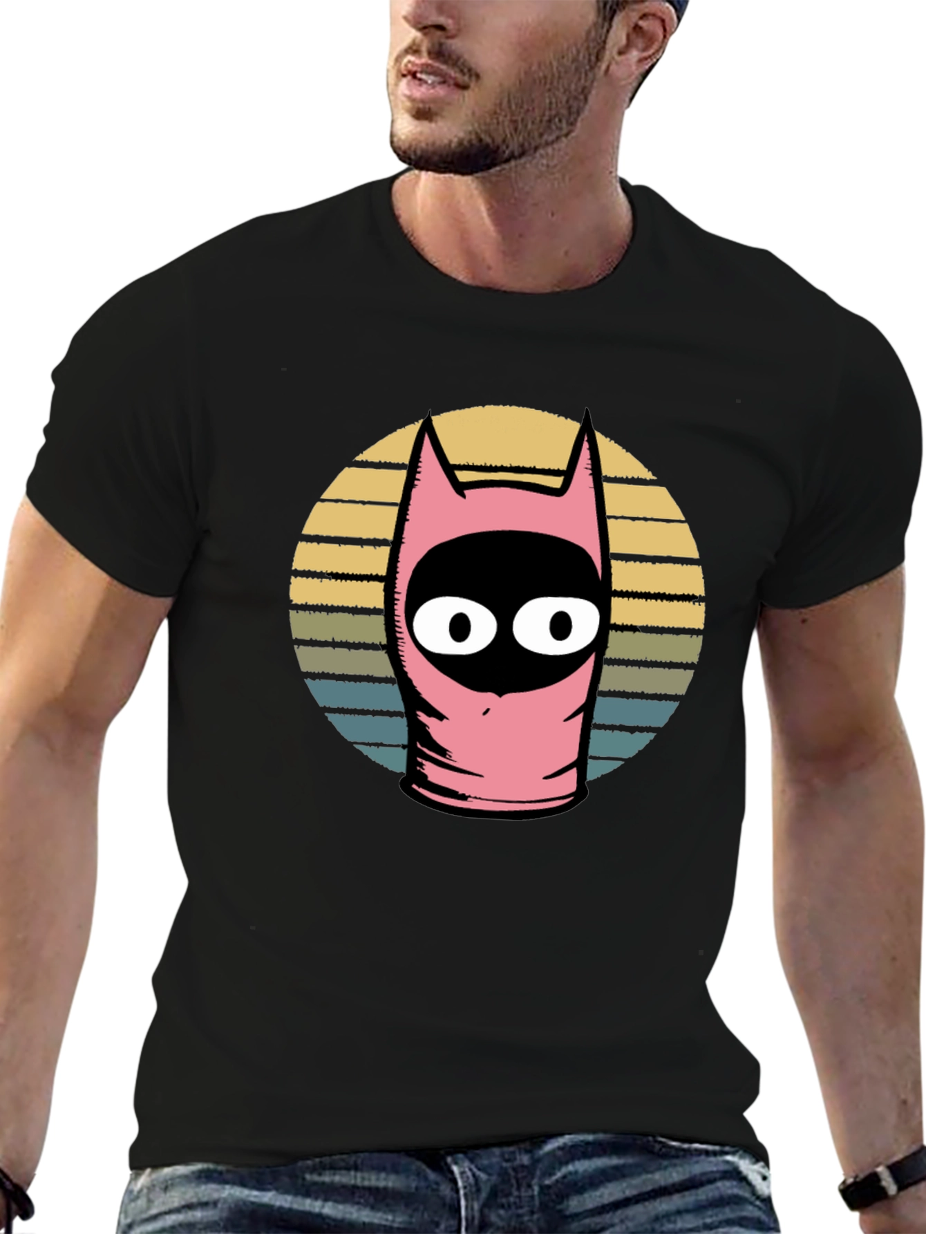 Pink Funny Character Graphic T-Shirt