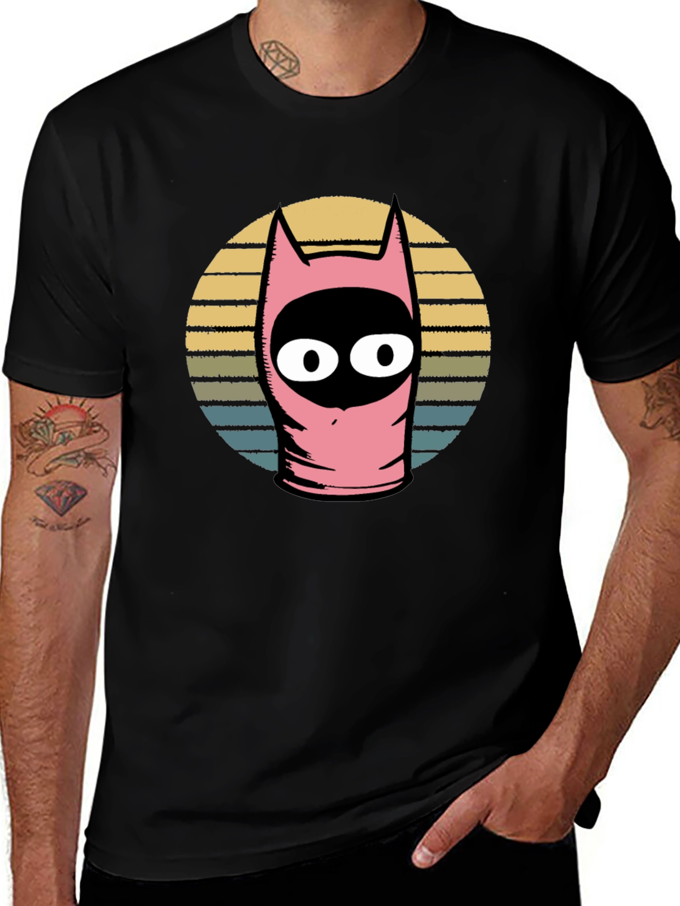 Pink Funny Character Graphic T-Shirt