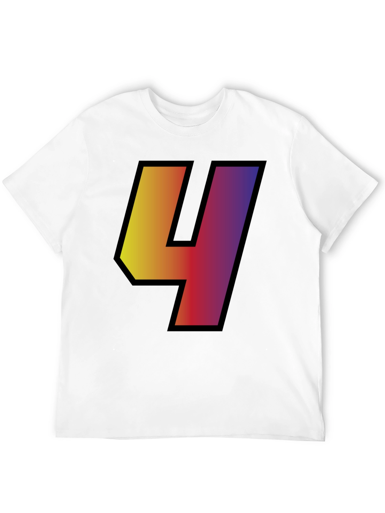 Gradient Number 4 Graphic Tee - Black