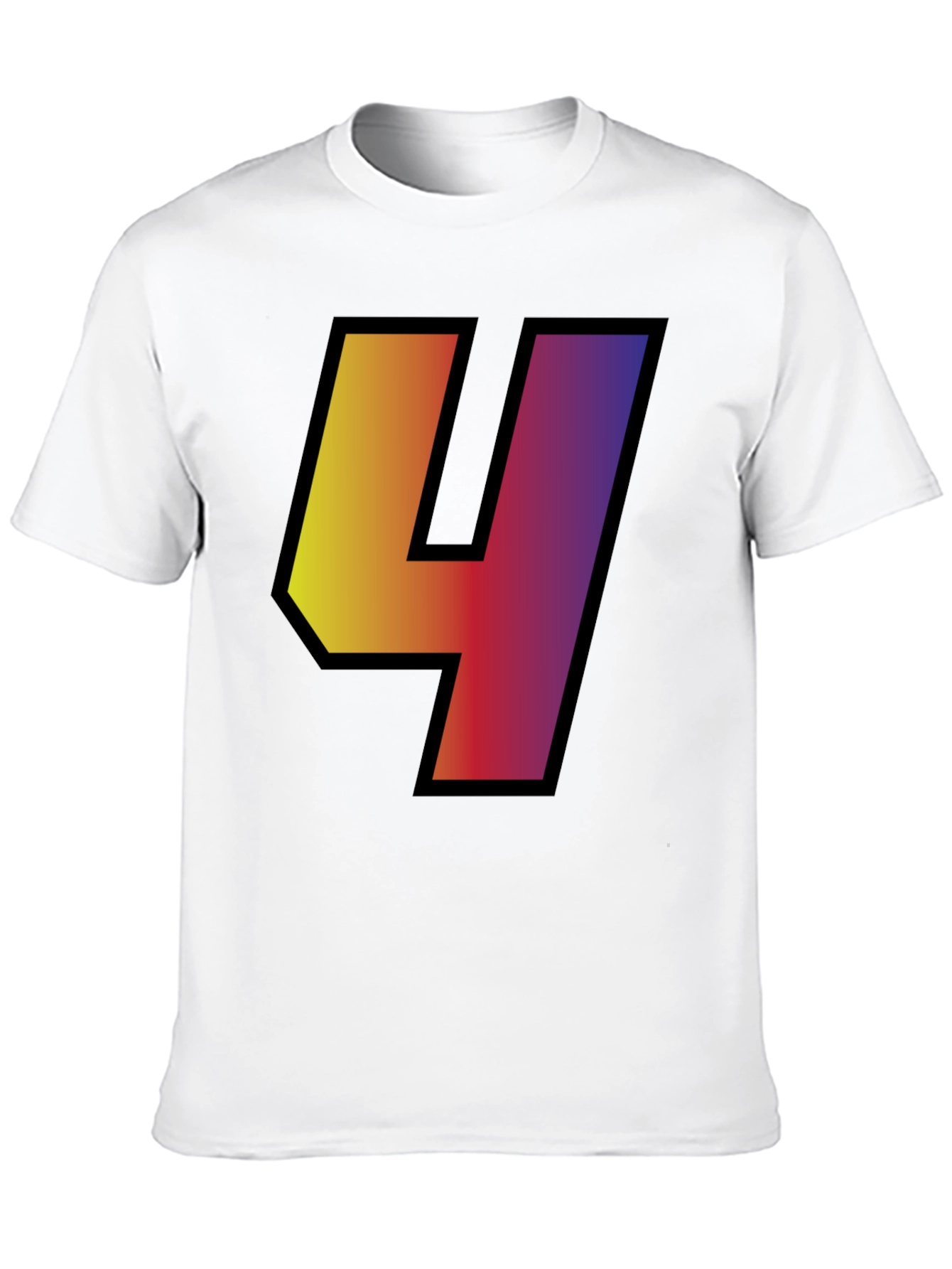 Gradient Number 4 Graphic Tee - Black