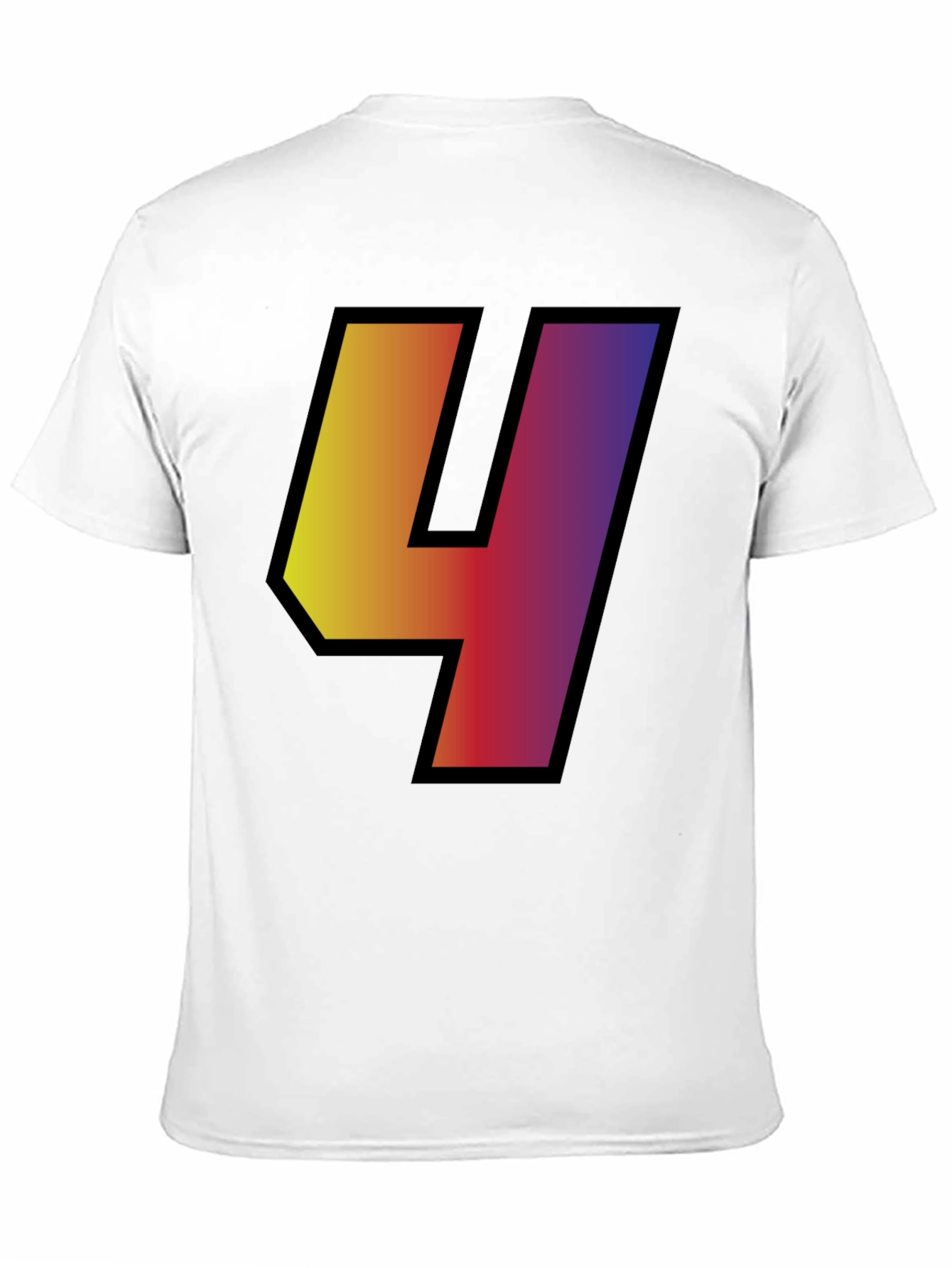 Gradient Number 4 Graphic Tee - Black