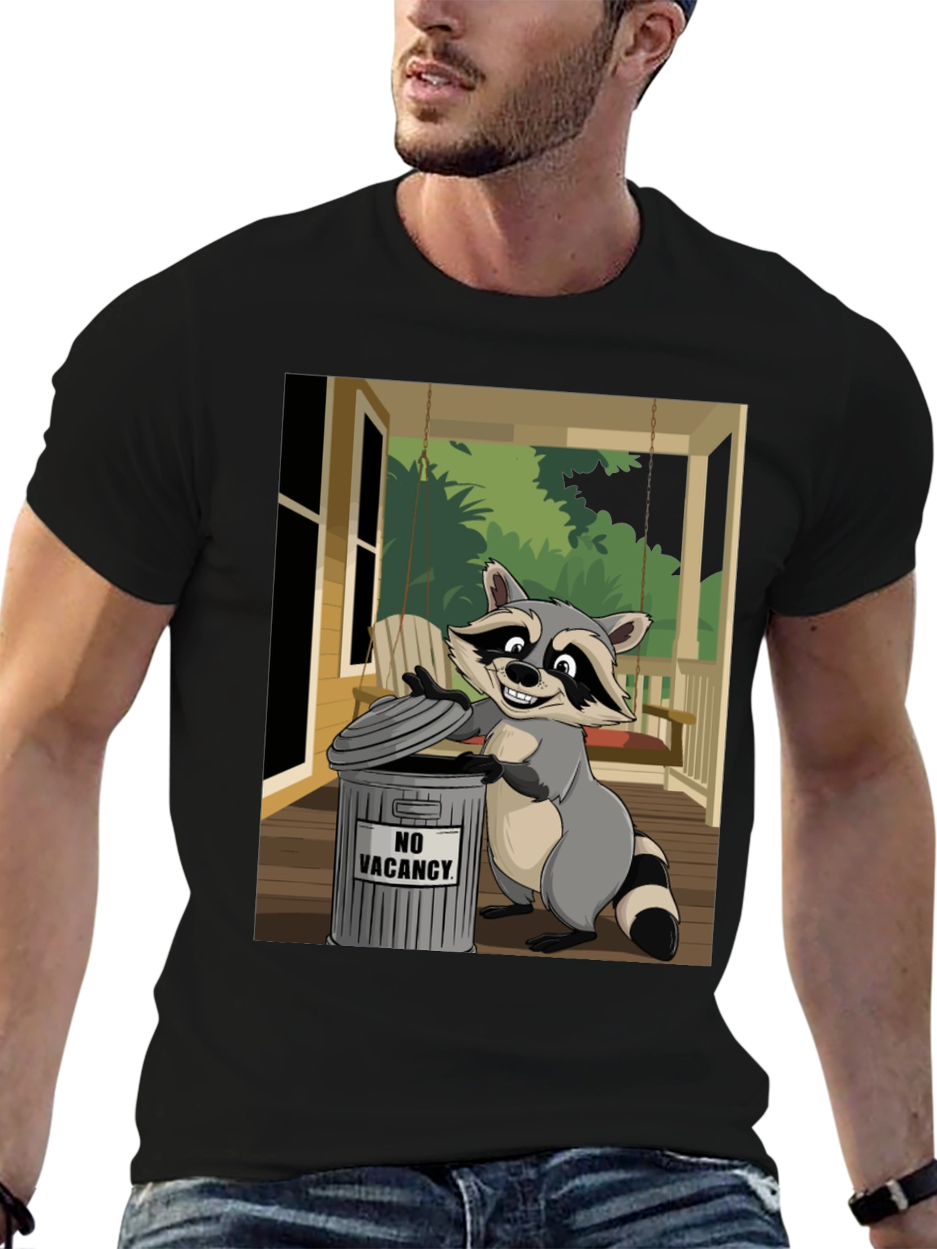 Raccoon No Vacancy Graphic T-Shirt