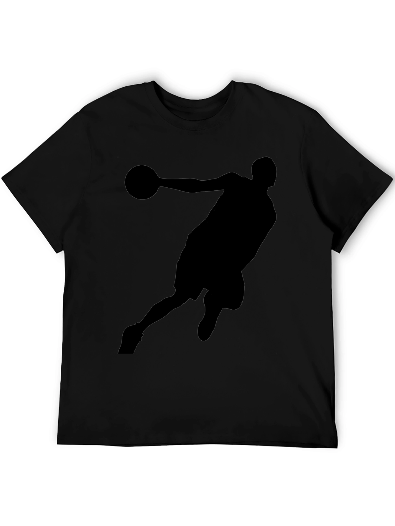 Basketball Silhouette Graphic Tee - Classic Black