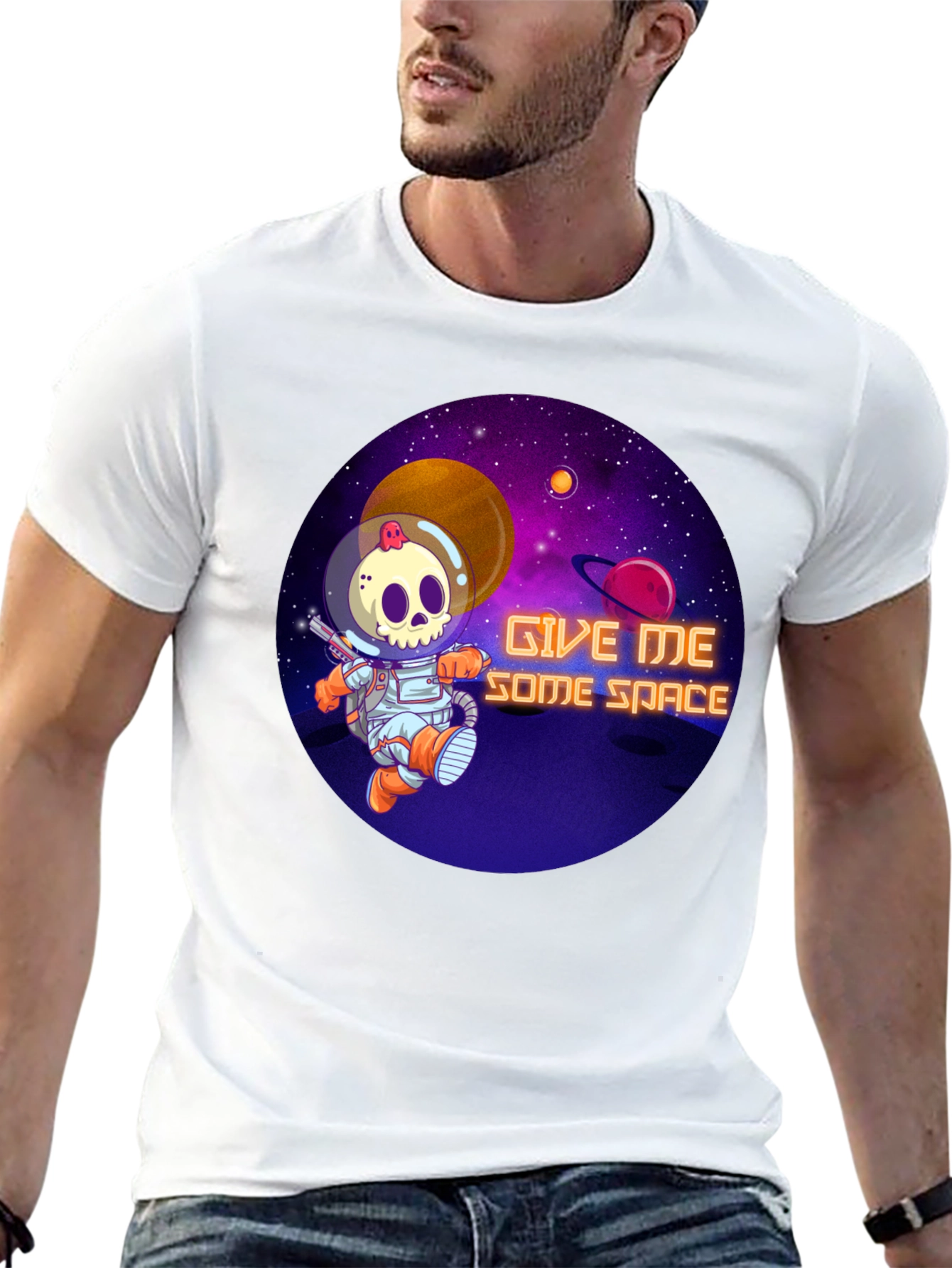 Give Me Some Space T-Shirt - Skull Astronaut Design