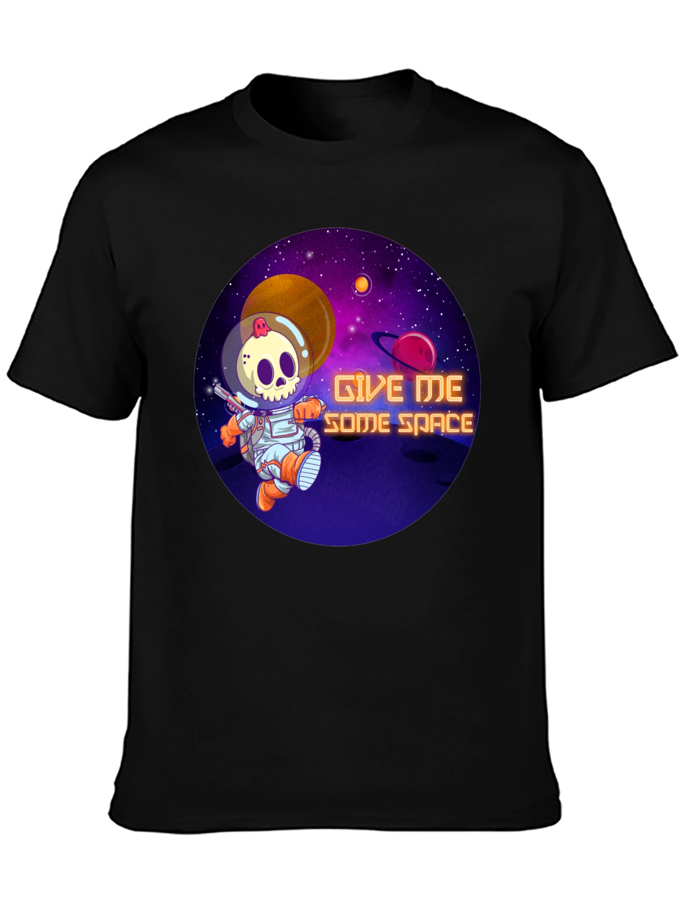 Give Me Some Space T-Shirt - Skull Astronaut Design