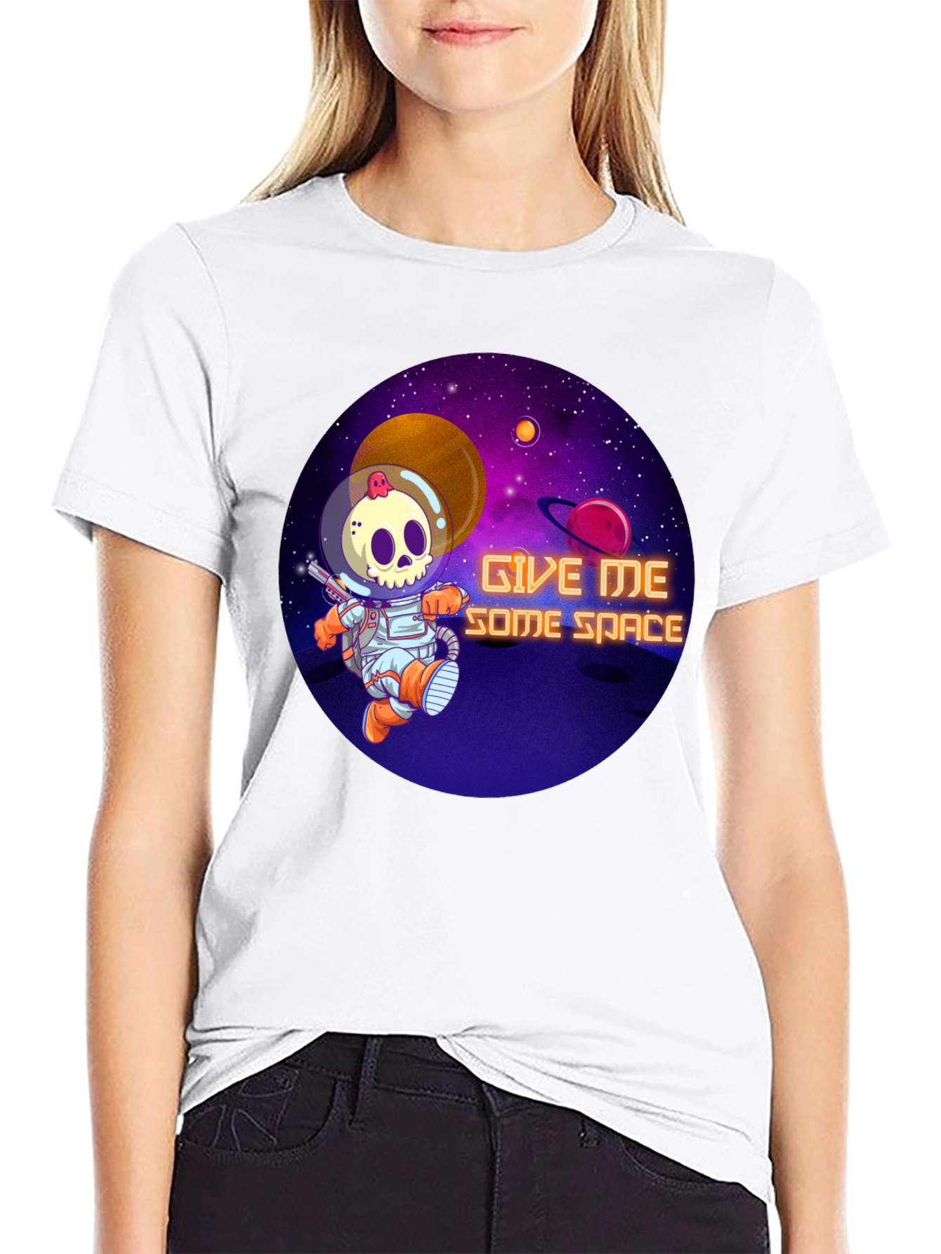 Give Me Some Space T-Shirt - Skull Astronaut Design