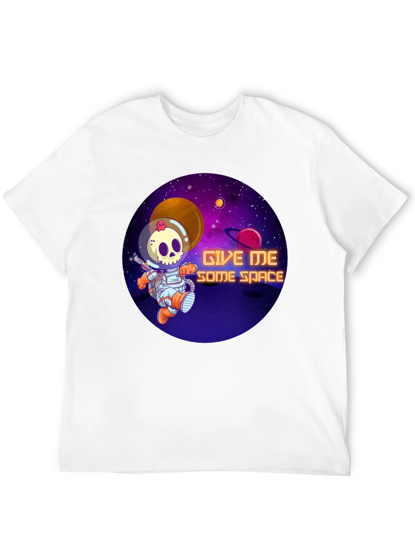 Give Me Some Space T-Shirt - Skull Astronaut Design