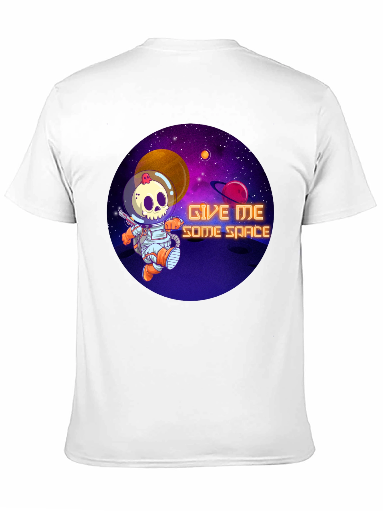 Give Me Some Space T-Shirt - Skull Astronaut Design