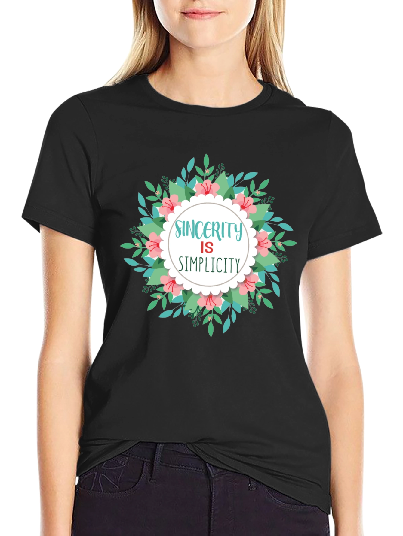 Sincerity is Simplicity Graphic Tee - Black