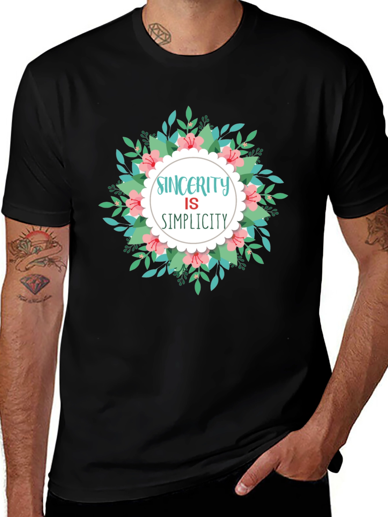 Sincerity is Simplicity Graphic Tee - Black