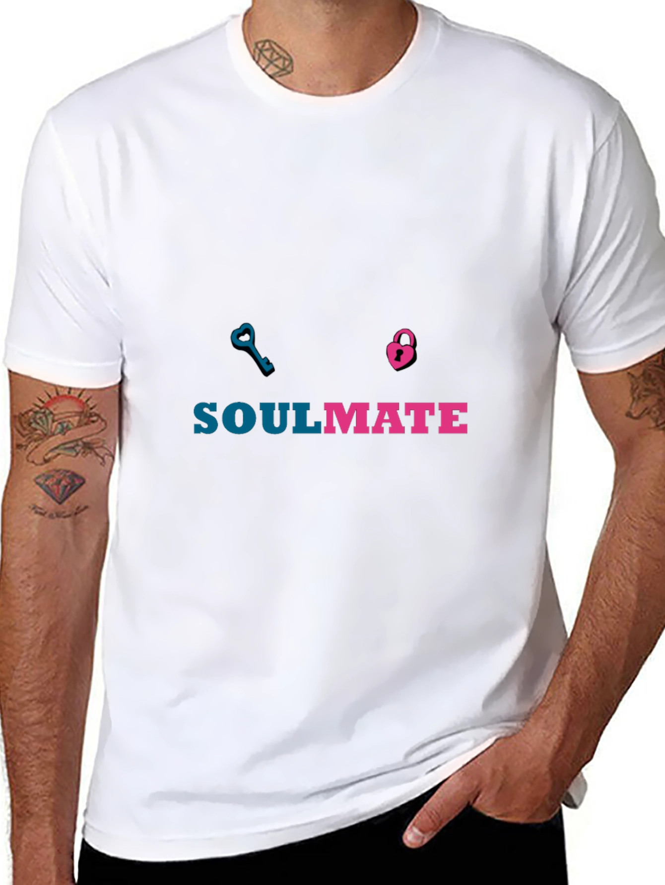 Soulmate Matching T-Shirt - Key & Lock Design