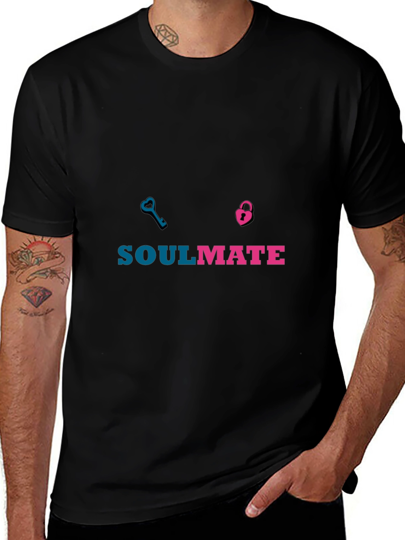 Soulmate Matching T-Shirt - Key & Lock Design