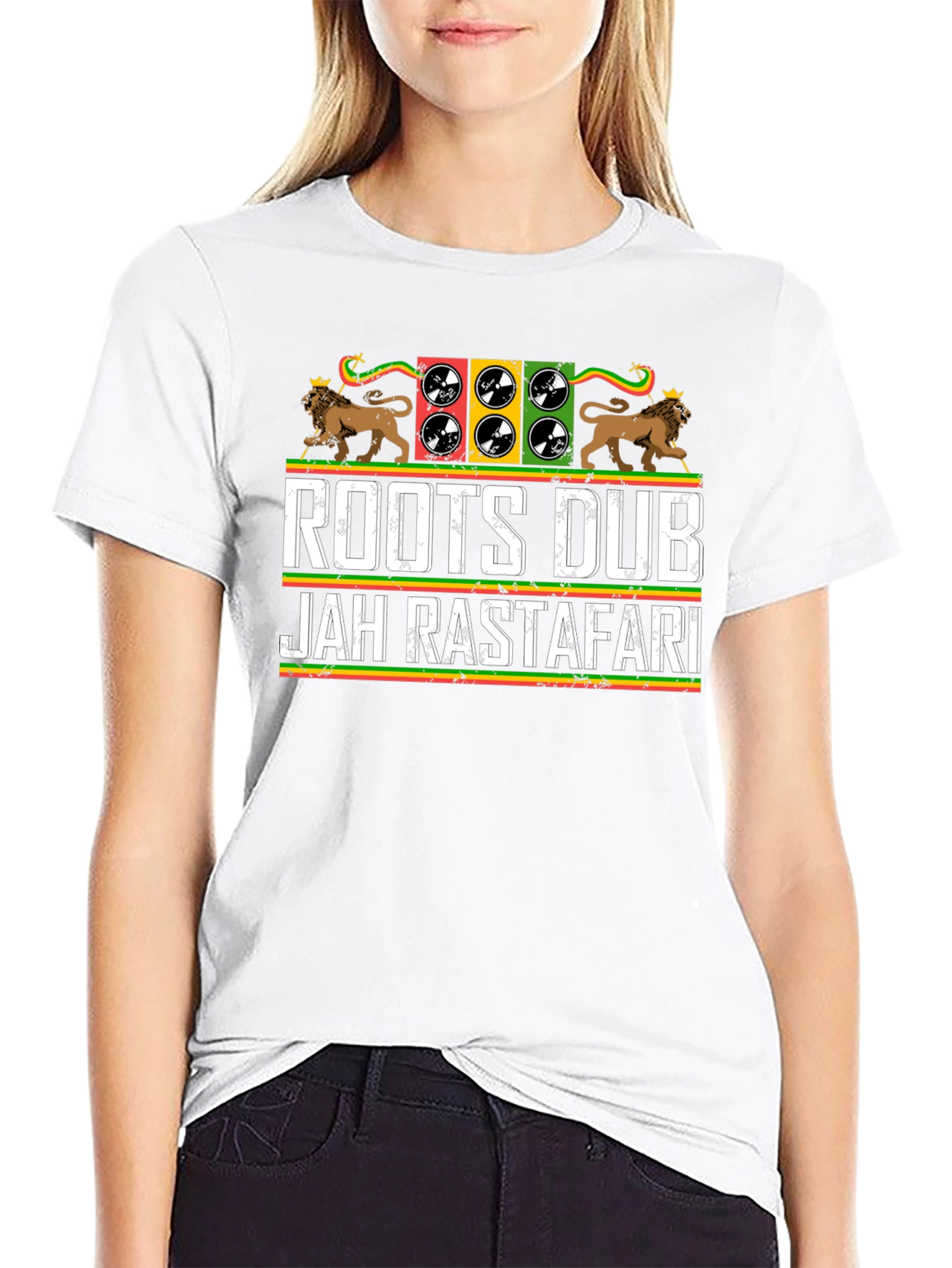 Roots Dub Jah Rastafari Graphic T-Shirt