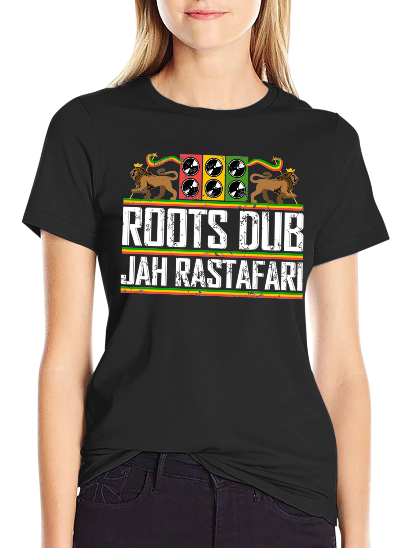 Roots Dub Jah Rastafari Graphic T-Shirt