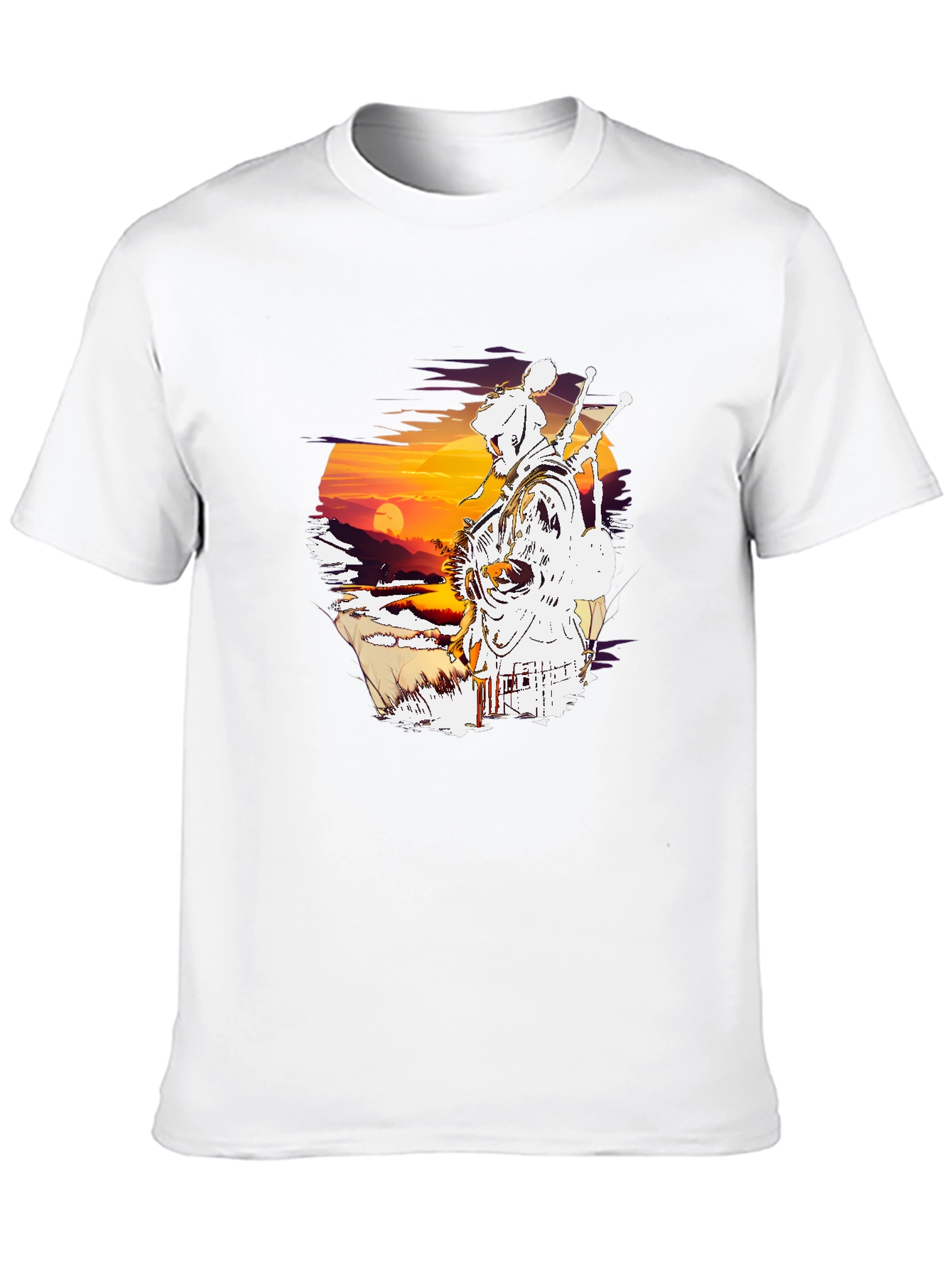 Bagpiper Sunset Graphic Tee
