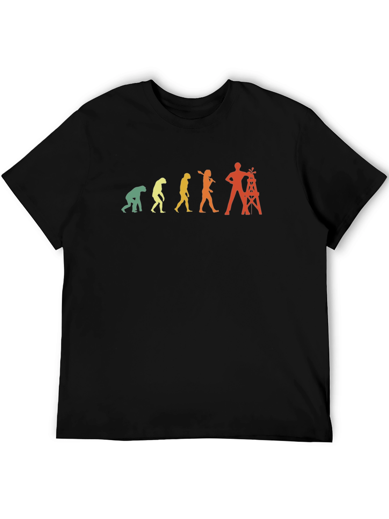 Evolution of Oil Rig Worker T-Shirt