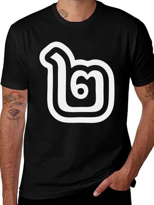Bold Thai Letter T-Shirt - Stylish Black Tee