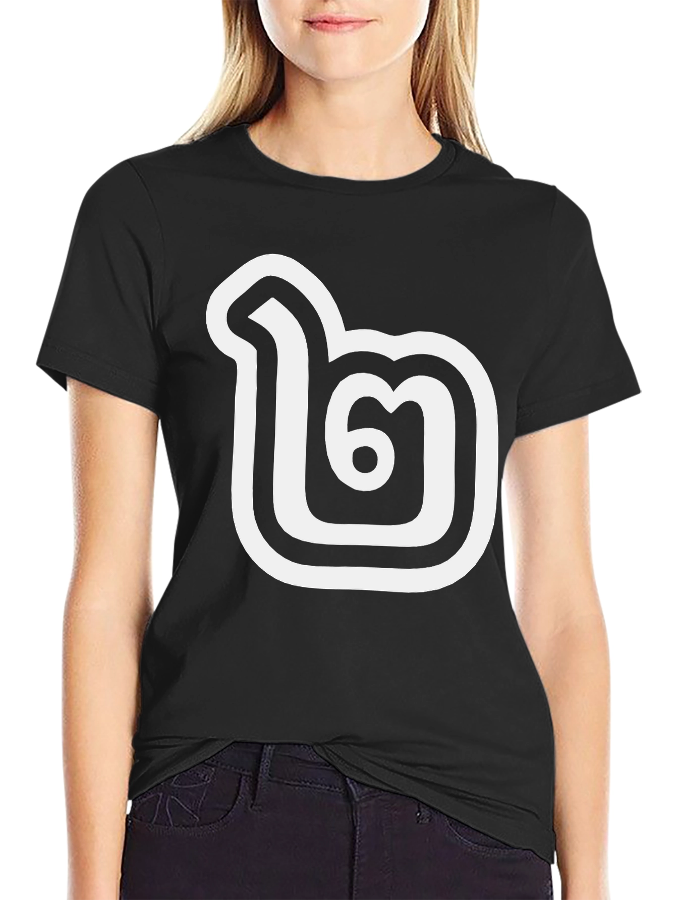 Bold Thai Letter T-Shirt - Stylish Black Tee