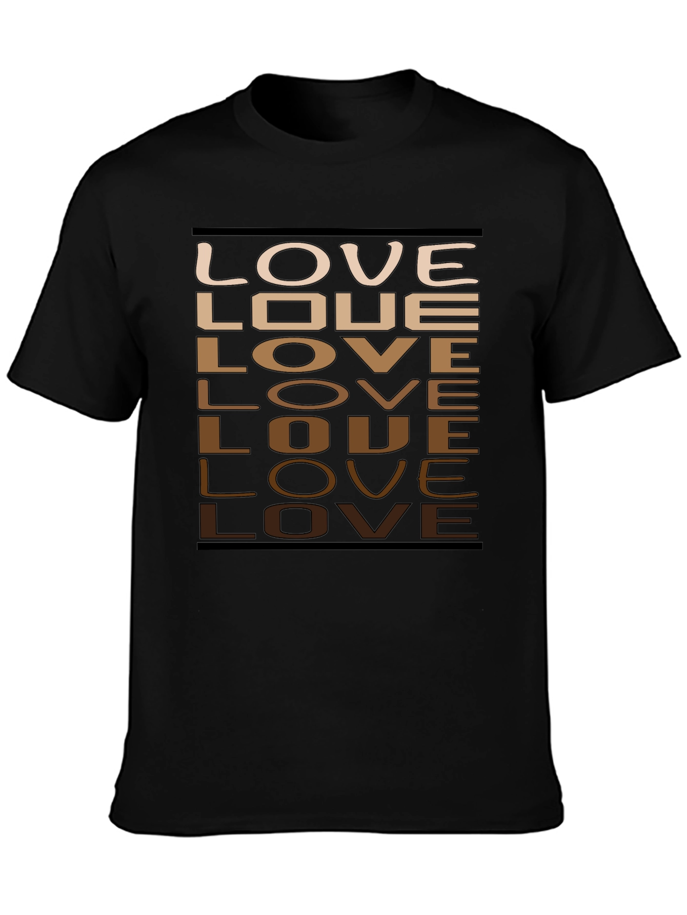 LOVE Gradient Graphic Tee - Mens Casual Black T-Shirt