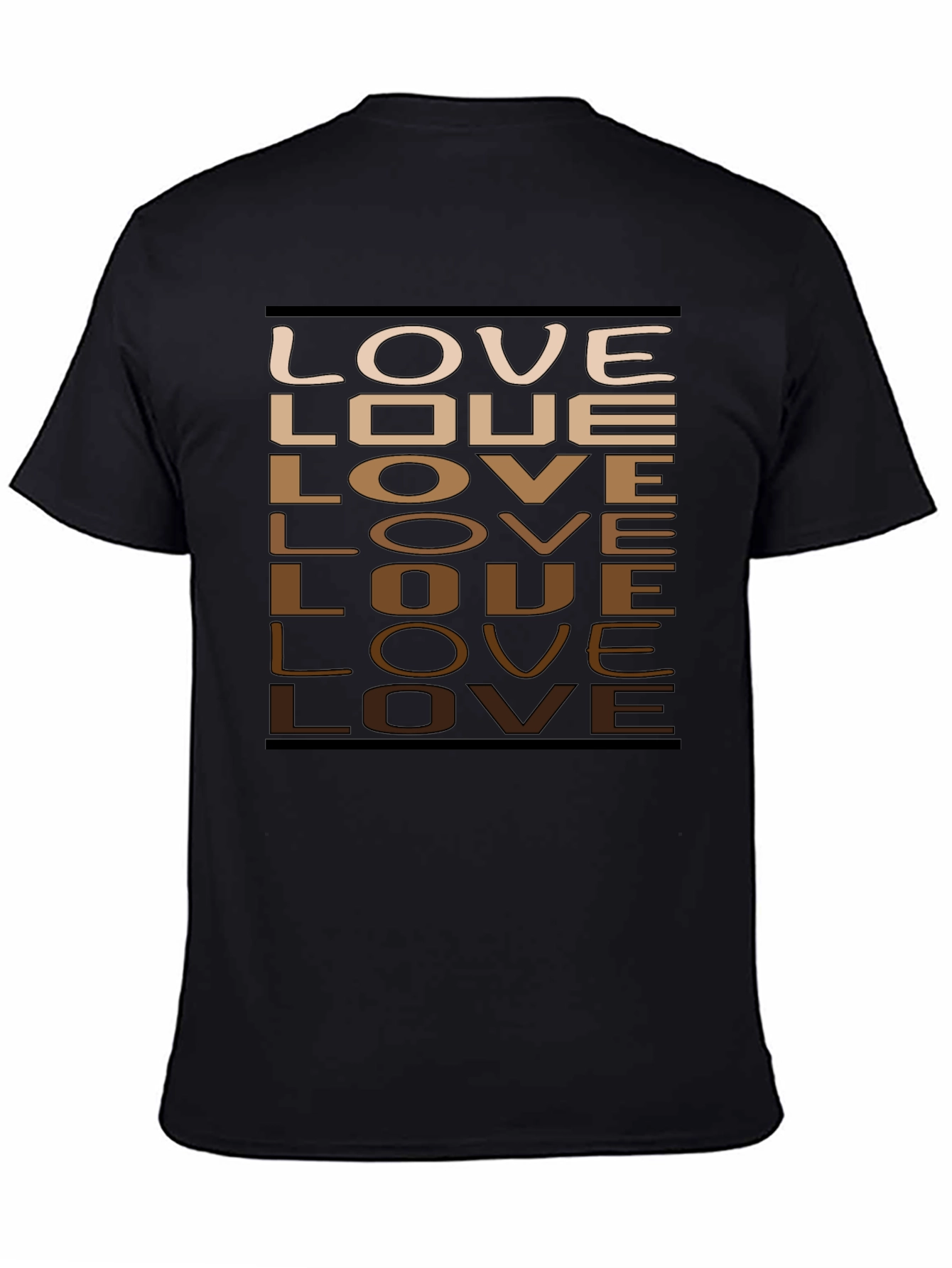 LOVE Gradient Graphic Tee - Mens Casual Black T-Shirt