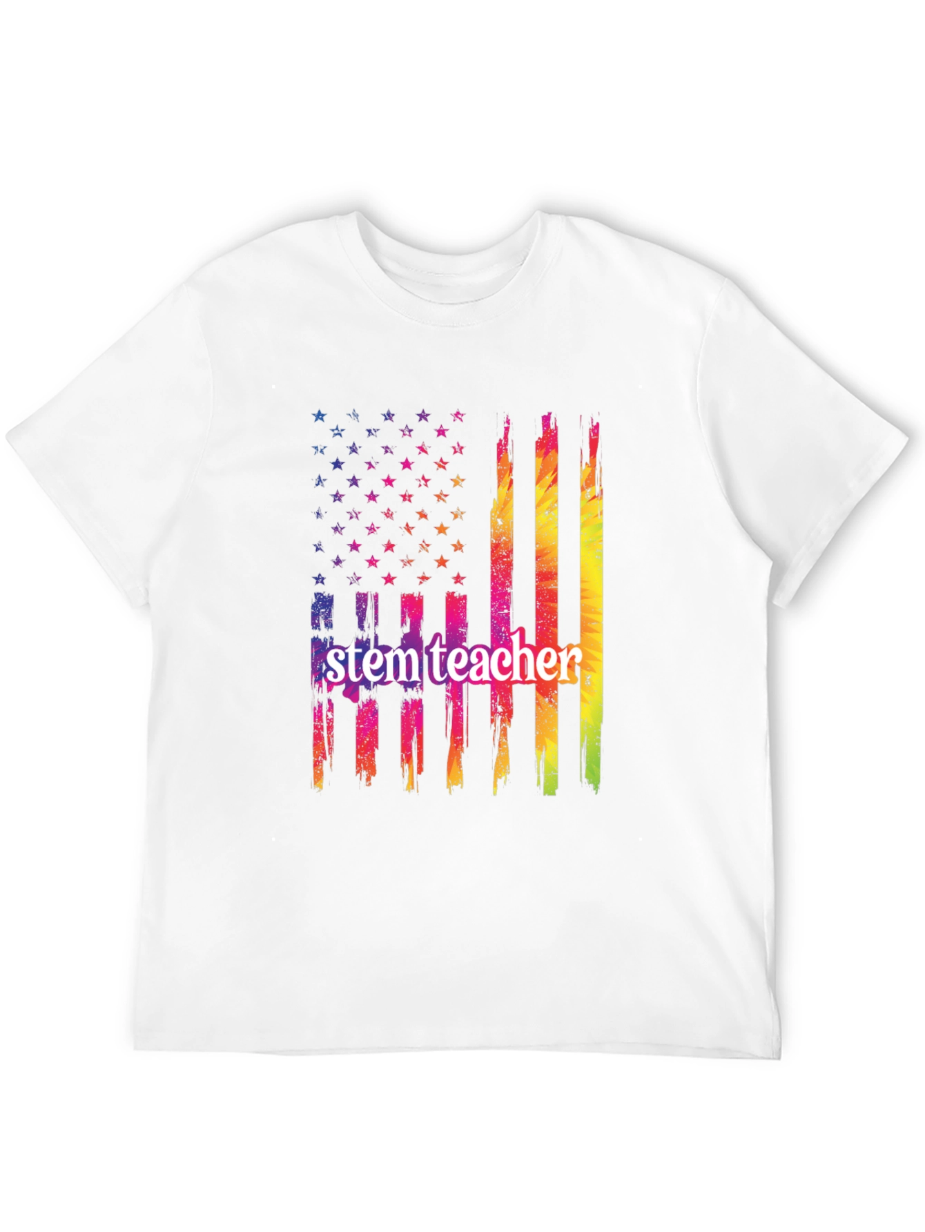 STEM Teacher USA Flag Graphic T-Shirt