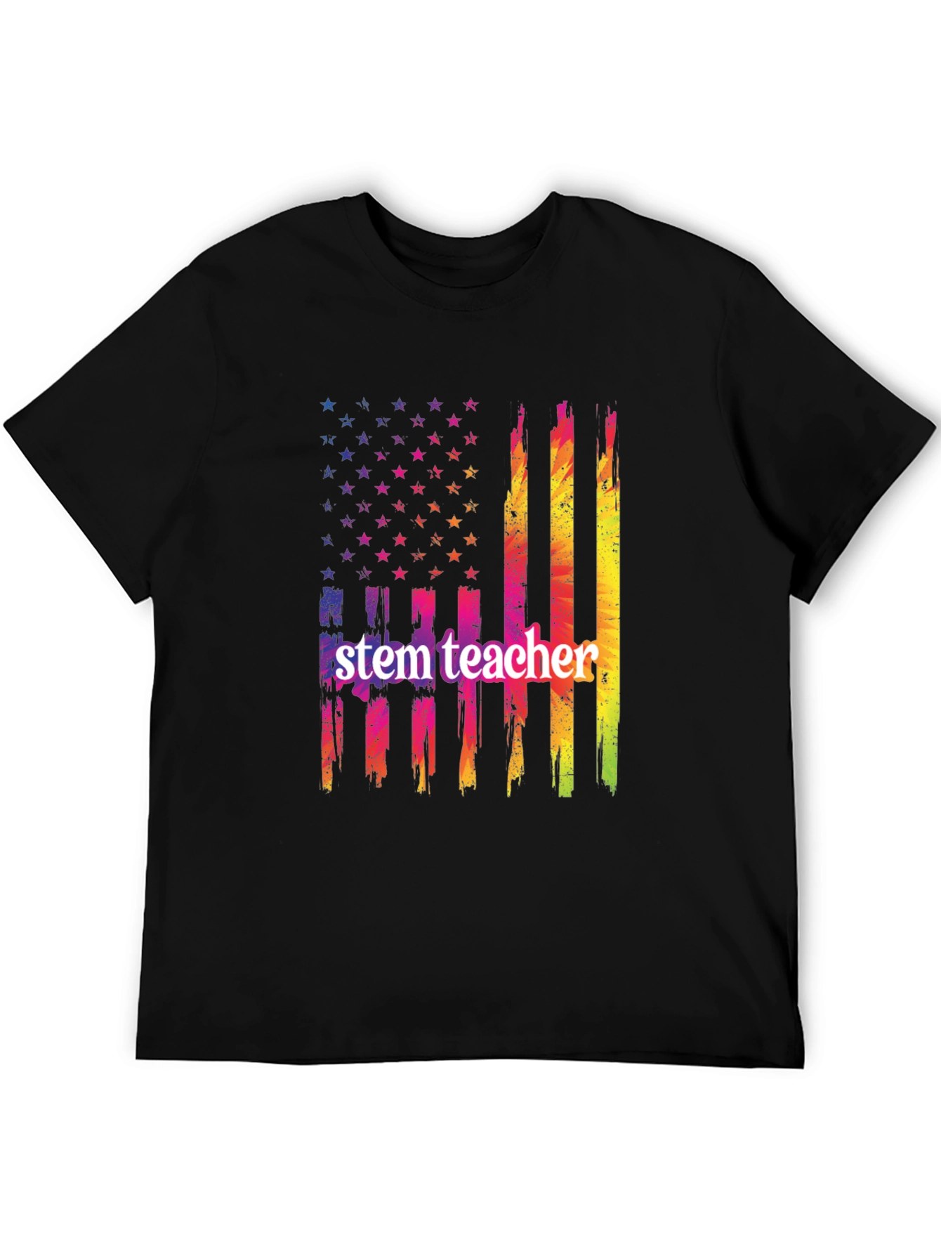 STEM Teacher USA Flag Graphic T-Shirt