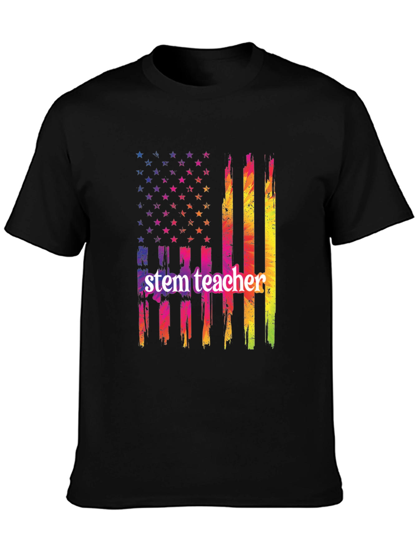 STEM Teacher USA Flag Graphic T-Shirt