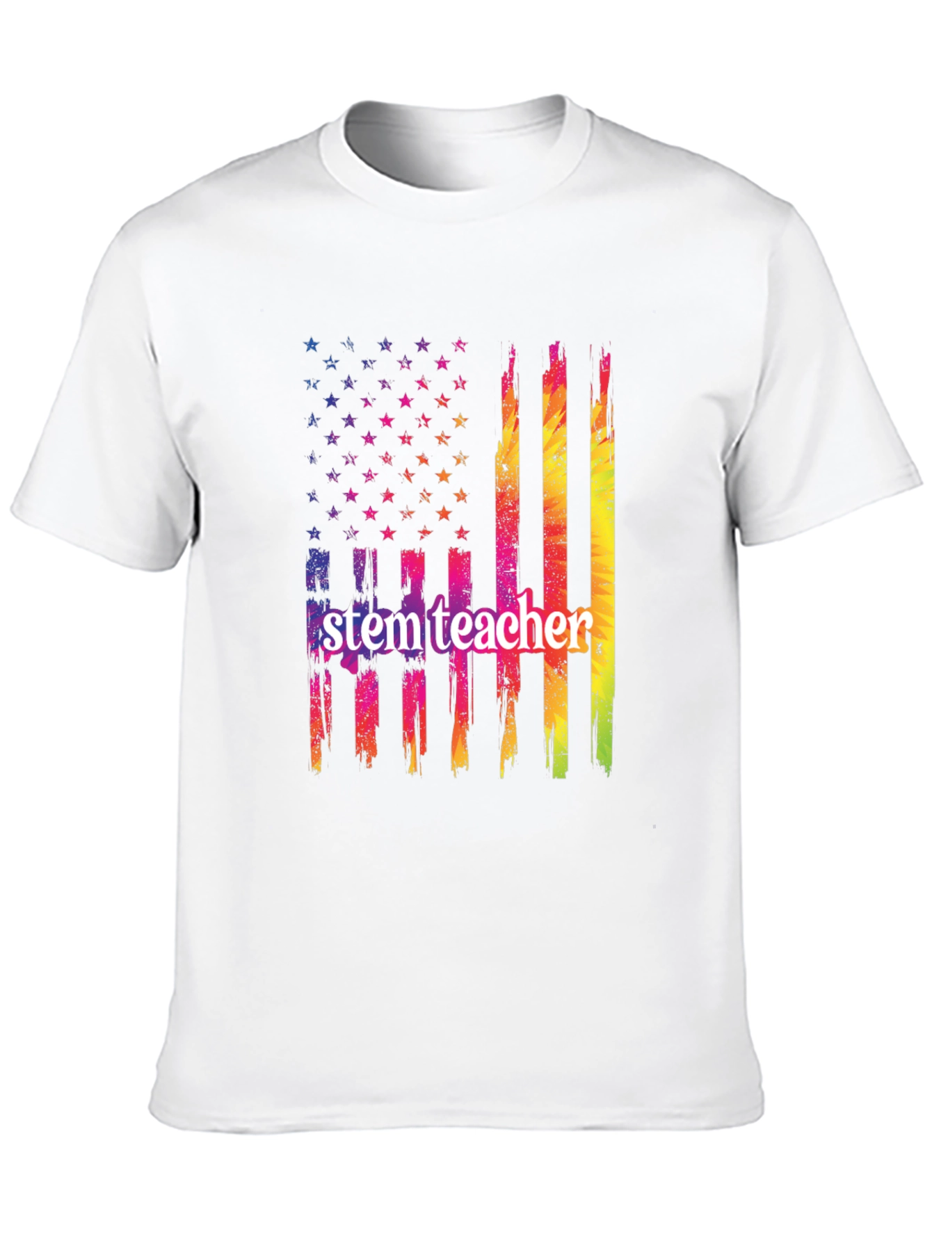 STEM Teacher USA Flag Graphic T-Shirt