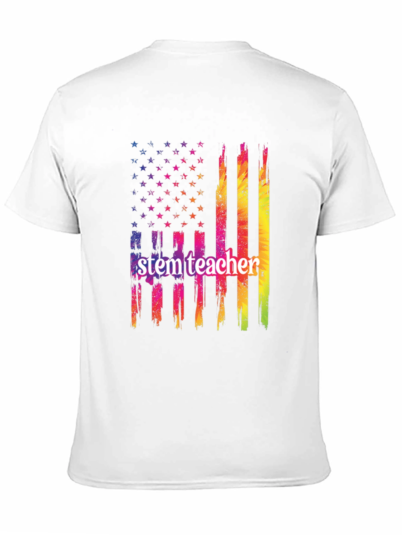 STEM Teacher USA Flag Graphic T-Shirt