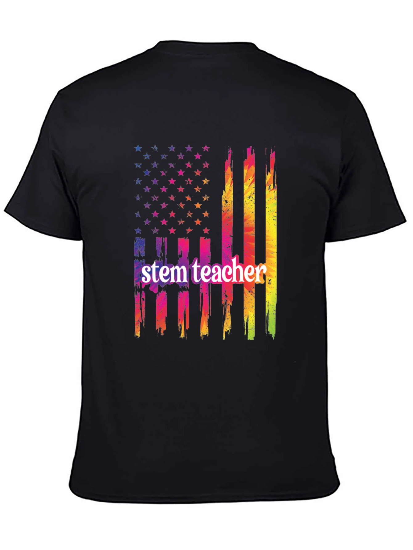 STEM Teacher USA Flag Graphic T-Shirt