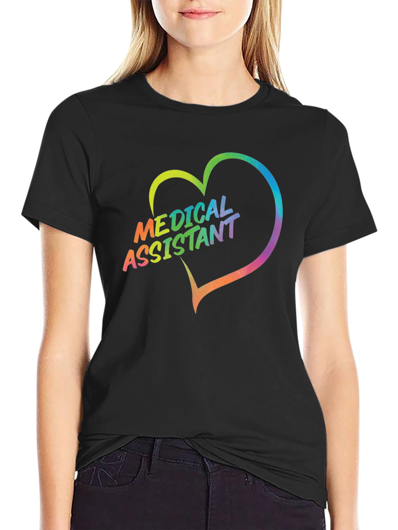 Medical Assistant Heart T-Shirt - Rainbow Graphic Tee