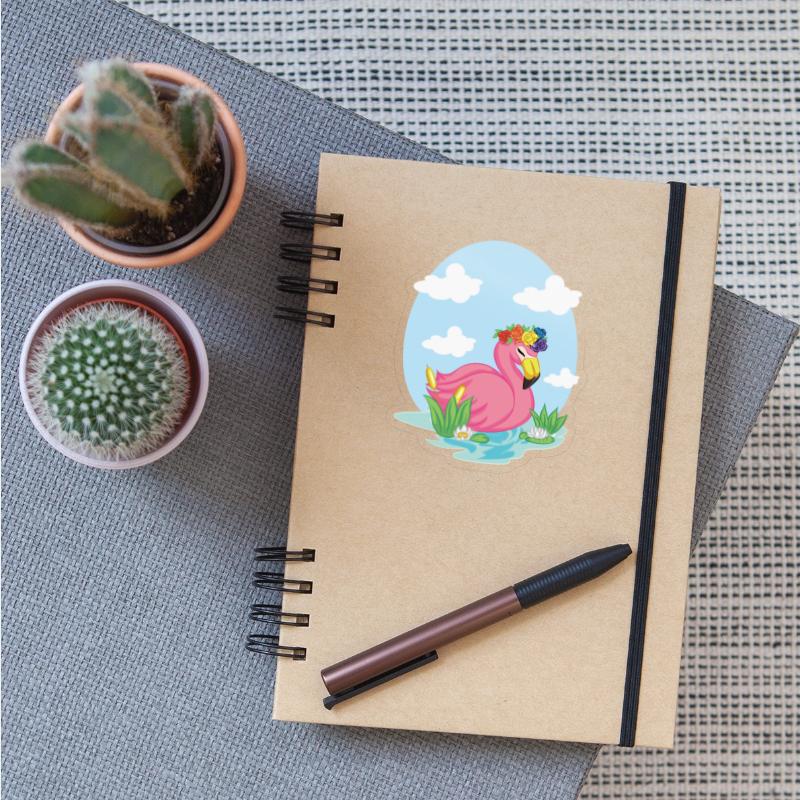 flamingo swimming on the lake for color