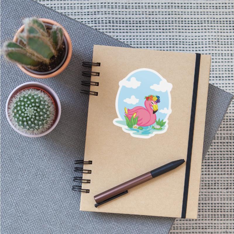 flamingo swimming on the lake for color