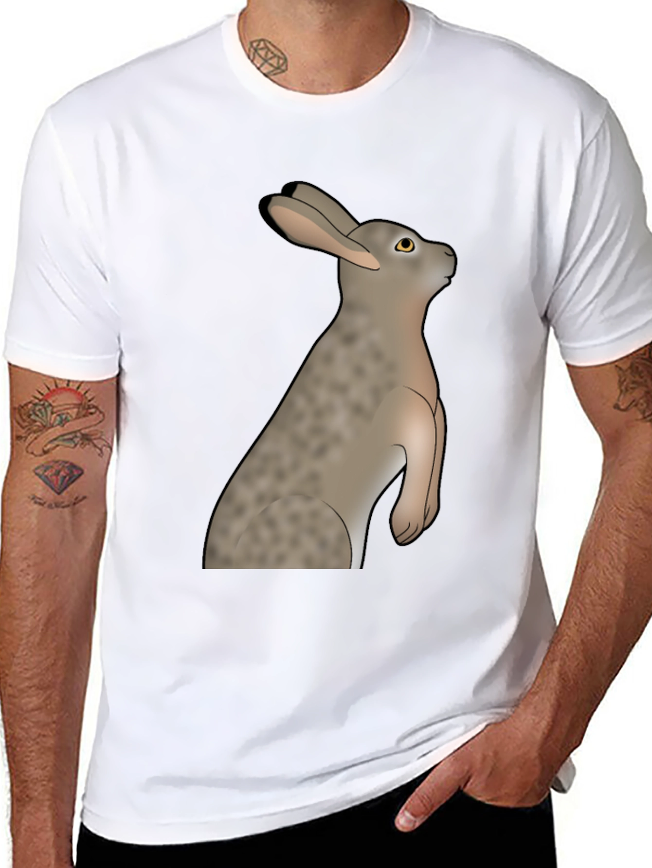 Rabbit Graphic Print T-Shirt